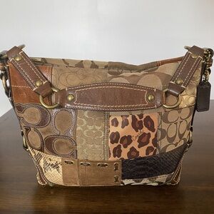 Coach Carly Patchwork Hobo Shoulder Bag